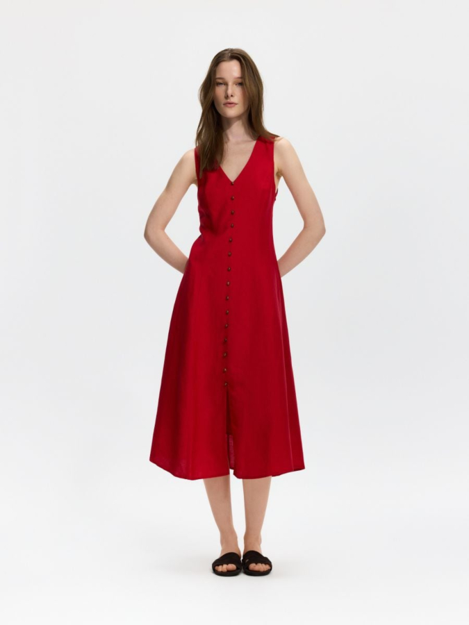 שמלת מידי פשתן ויסקוזה