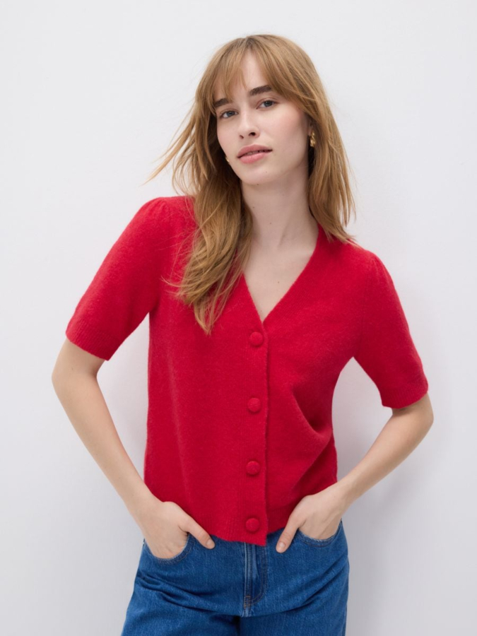 קרדיגן שרוולים קצרים