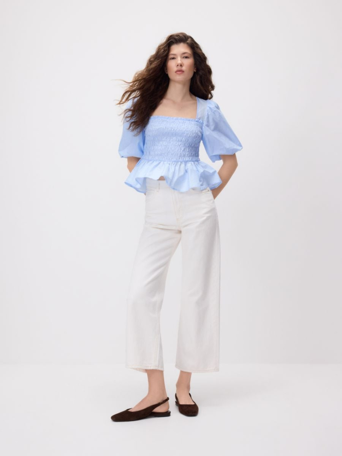 טופ שרוולים נפוחים