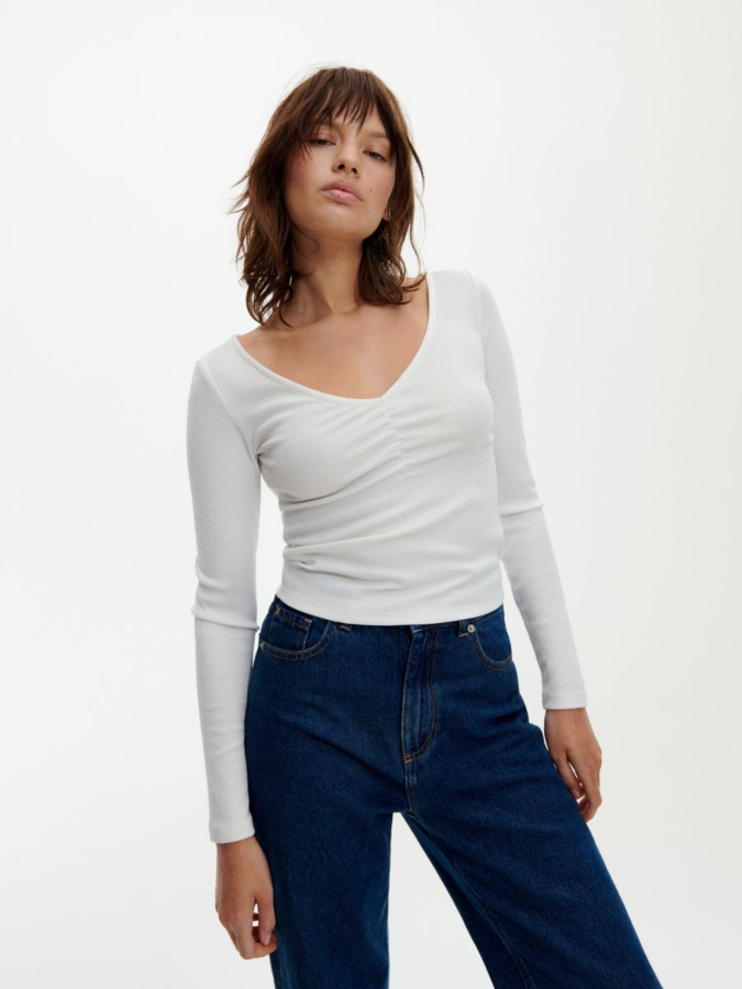 חולצת סריג חלקה