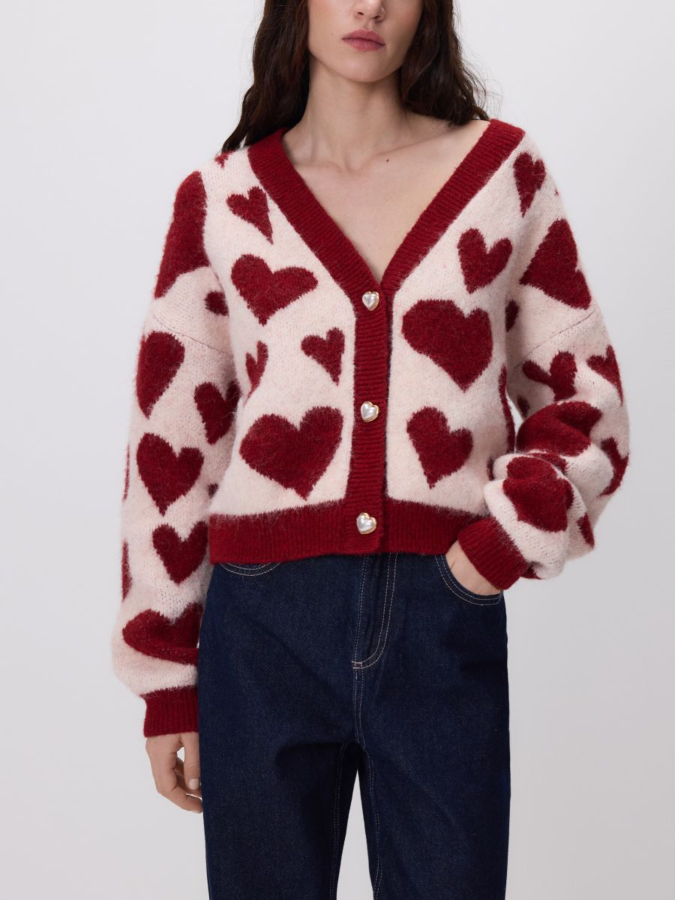 קרדיגן עם לבבות