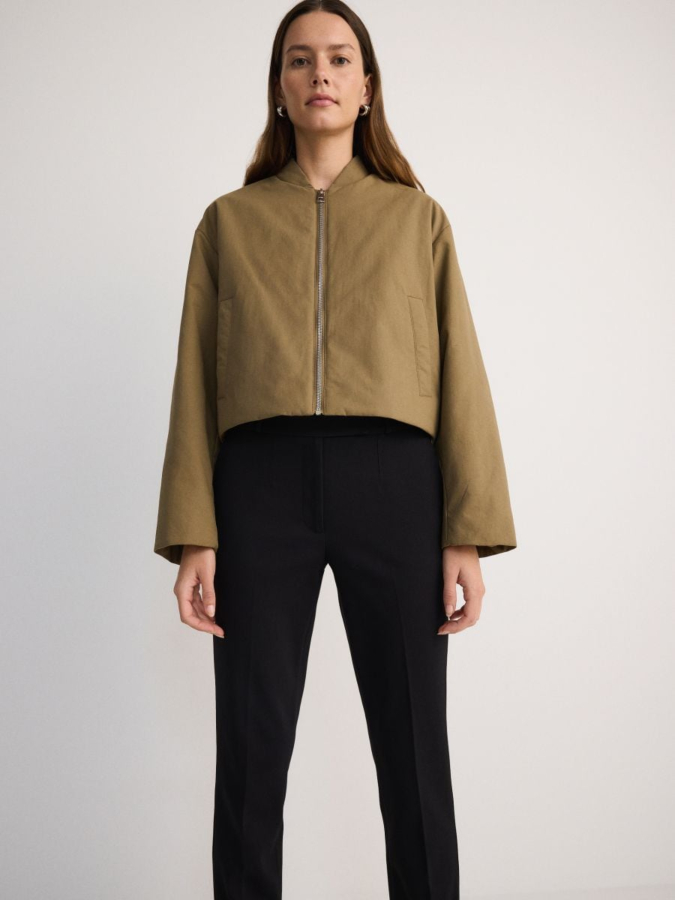 מכנסיים ארוכים סיגר עם קפל מוחלק