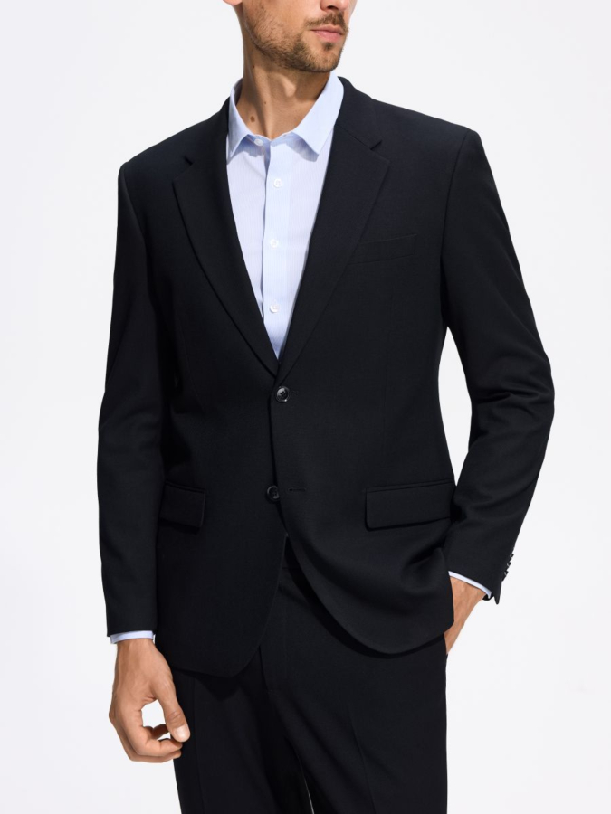 בלייזר בגזרת Slim Fit בתערובת ויסקוזה