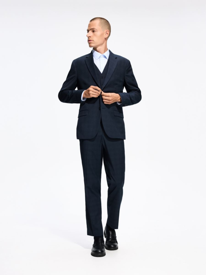 בלייזר משובץ בגזרת Slim Fit