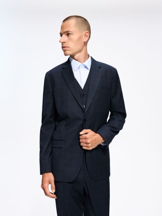 בלייזר משובץ בגזרת Slim Fit
