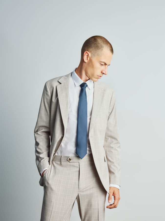 בלייזר משובץ בגזרת Slim Fit