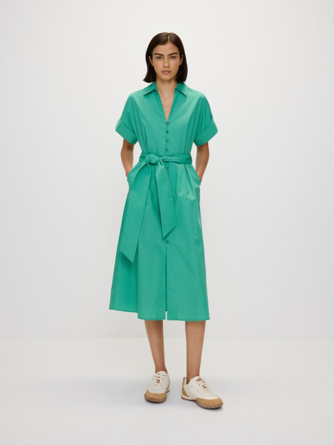 שמלת חולצה עם קשירה