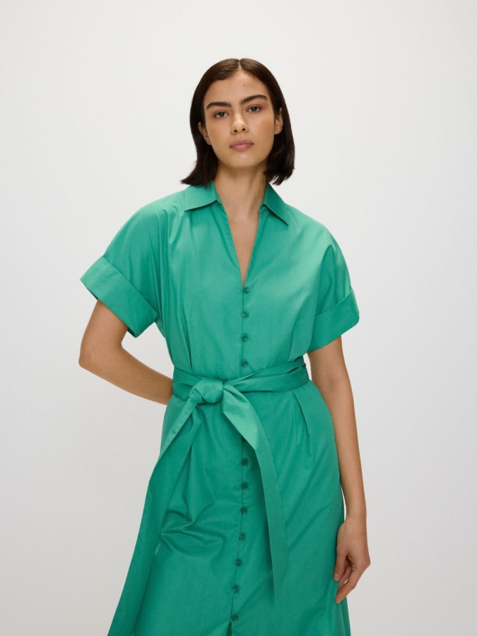 שמלת חולצה עם קשירה