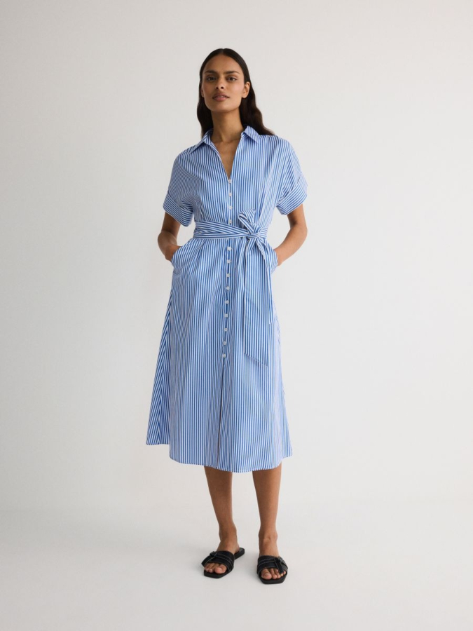 שמלת חולצה עם קשירה