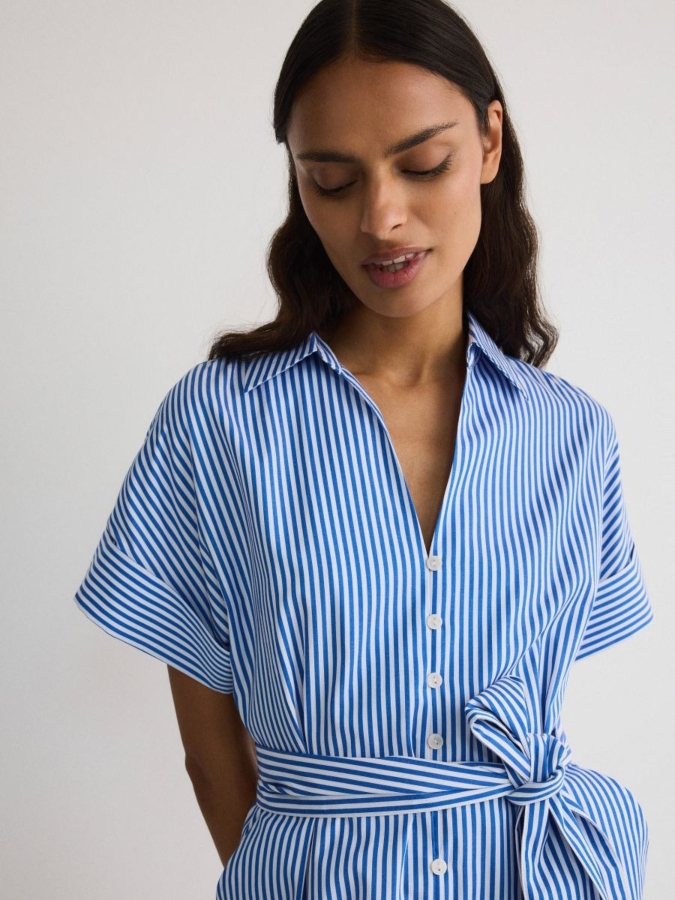 שמלת חולצה עם קשירה