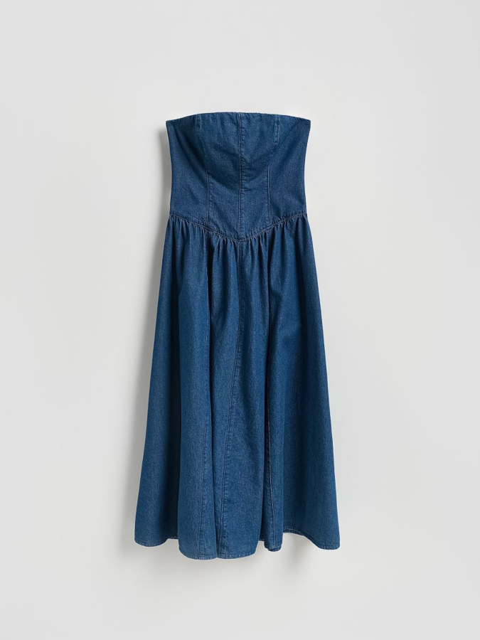 שמלת ג'ינס סטרפלס