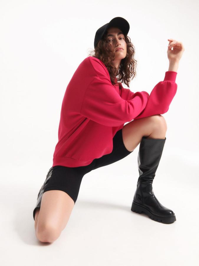 סווטשירט חלק בשילוב ויסקוזה