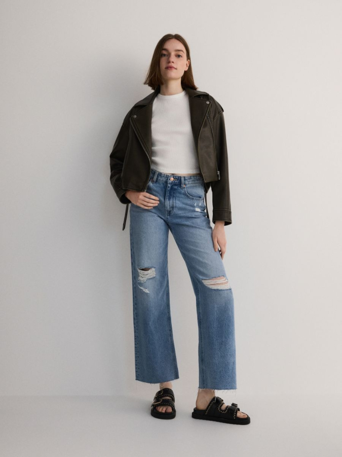 מכנסי ג'ינס בגזרה ישרה