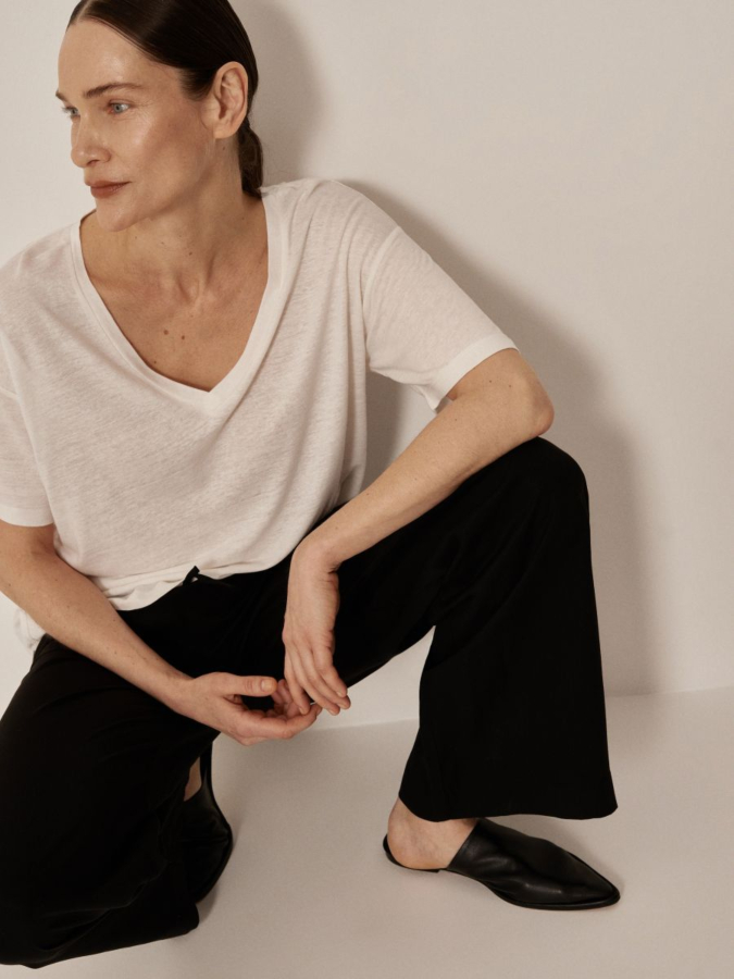 חולצה קצרה בשילוב פשתן