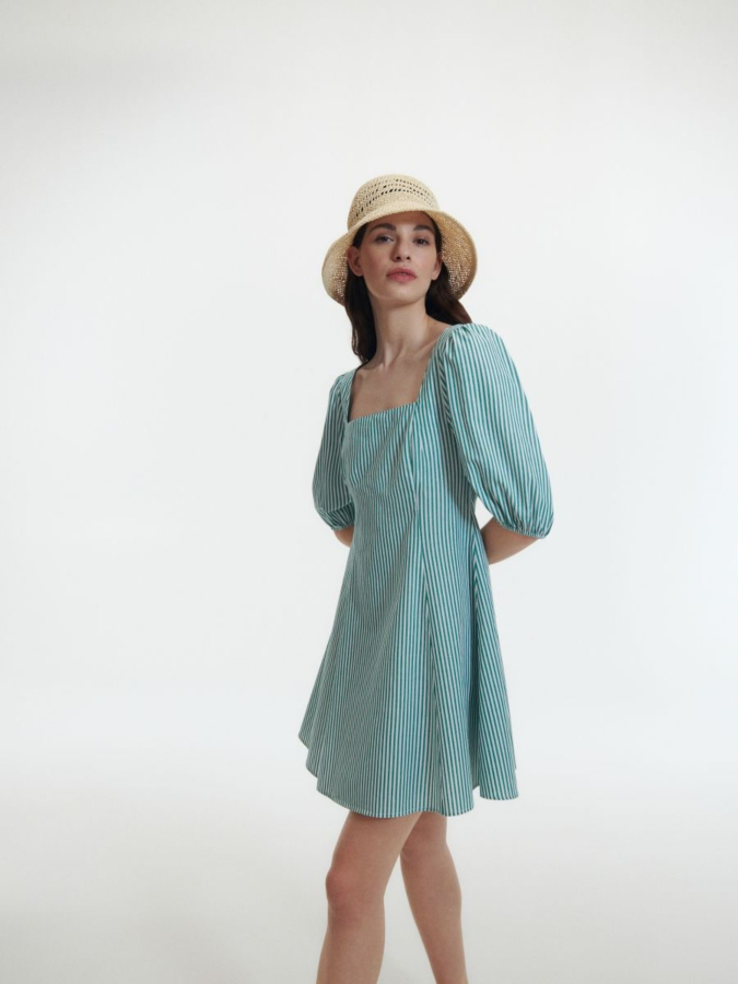 שמלת מיני פסים כותנה