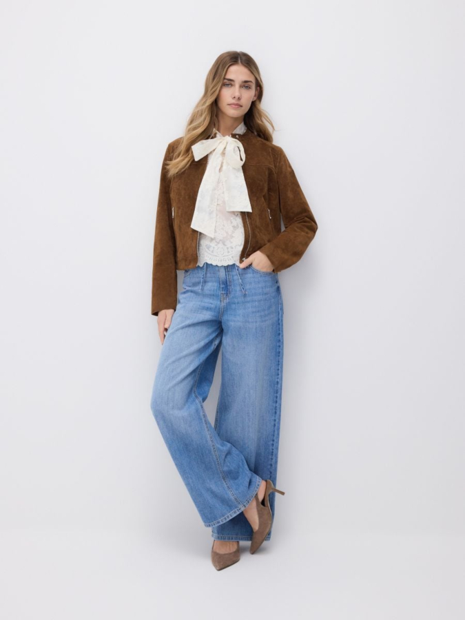 טופ מודל עם רקמה וקשירה