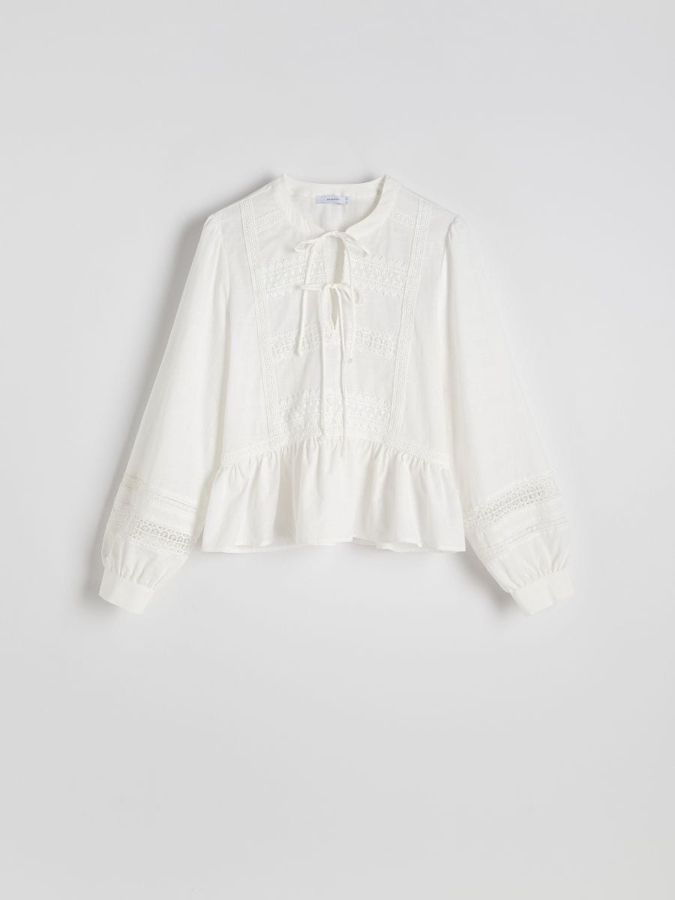 חולצת כותנה עם רקמה