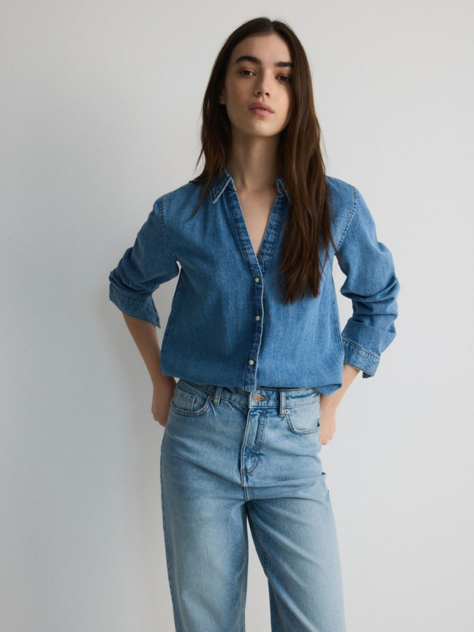 מכנסי ג'ינס גזרה ישרה