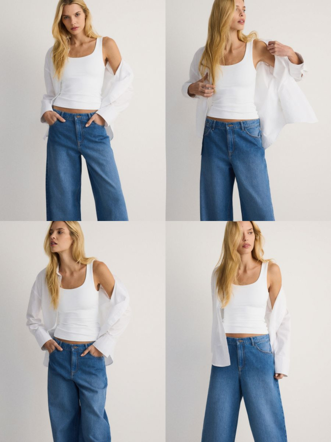 ג'ינס בגזרה רחבה