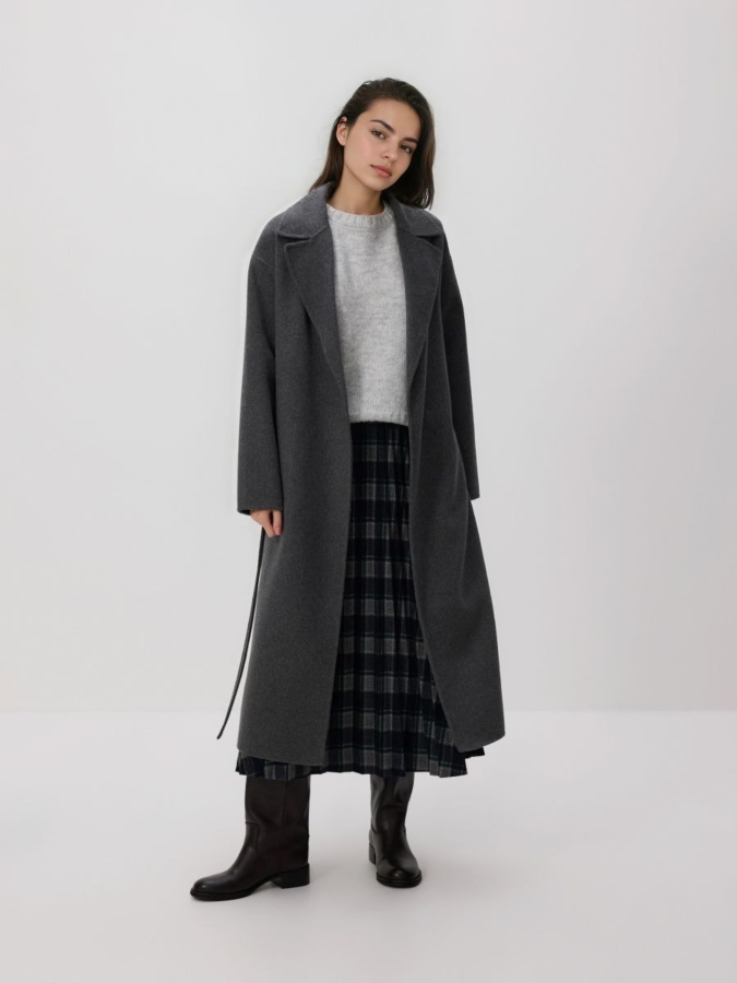 חצאית מידי פליסה משובצת