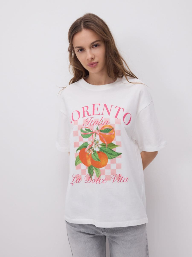 חולצה אוברסייז עם הדפס