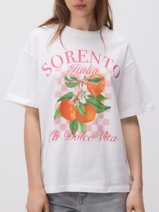 חולצה אוברסייז עם הדפס