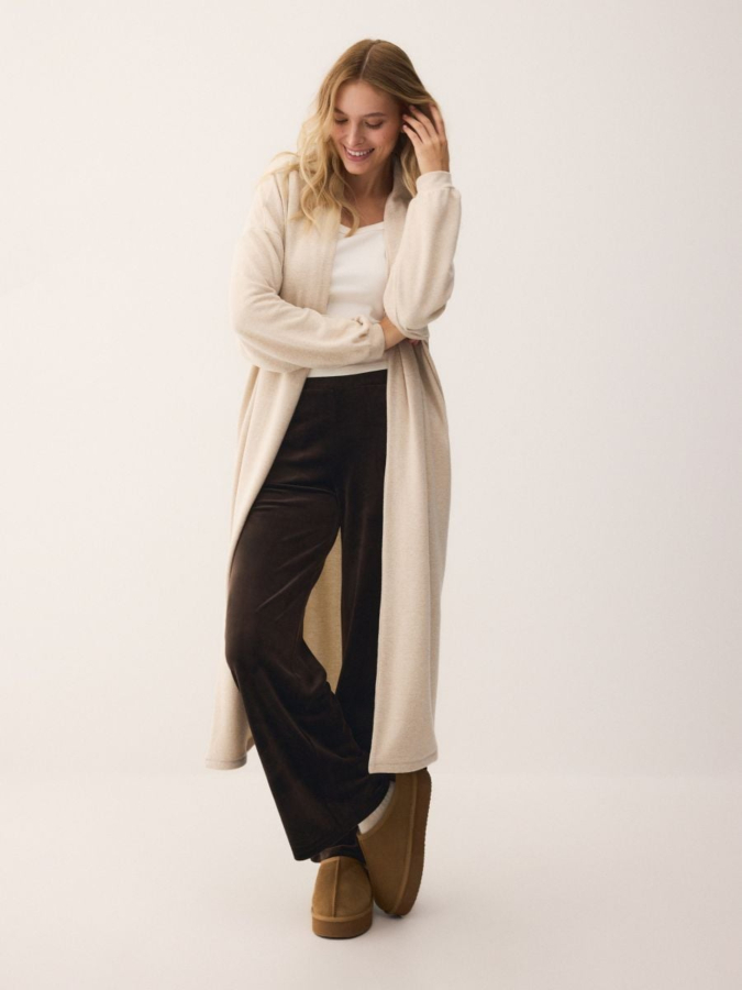 קרדיגן ארוך מתערובת ויסקוזה