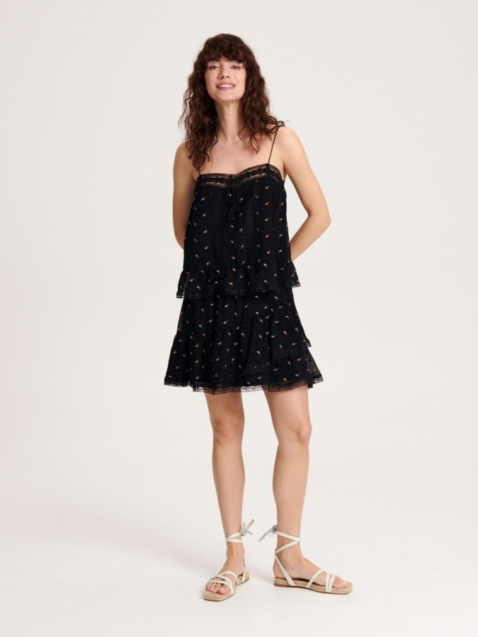 חצאית מיני עם שולי מלמלה