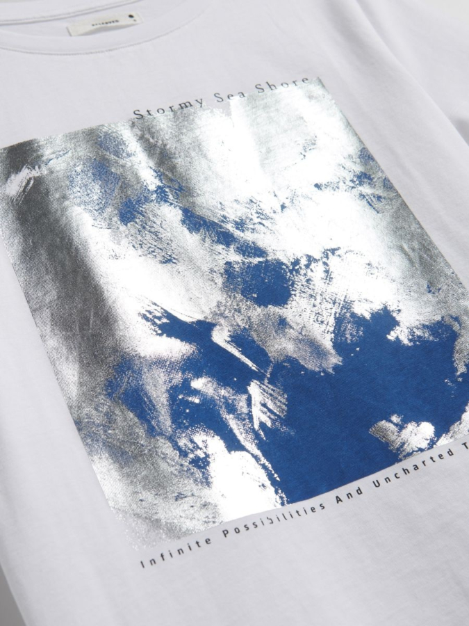 טי שירט מכותנה עם הדפס