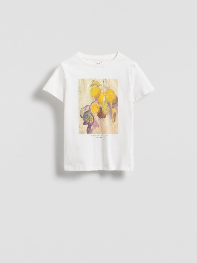 טי שירט מכותנה עם הדפס