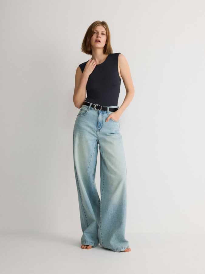 בגד גוף חלק ג'רסי ריב